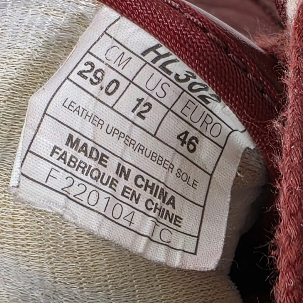 Ontisuka Tigers Asics Wrestling Shoes Red Brown Mens Sz 12 VTG Leather 2004 RARE